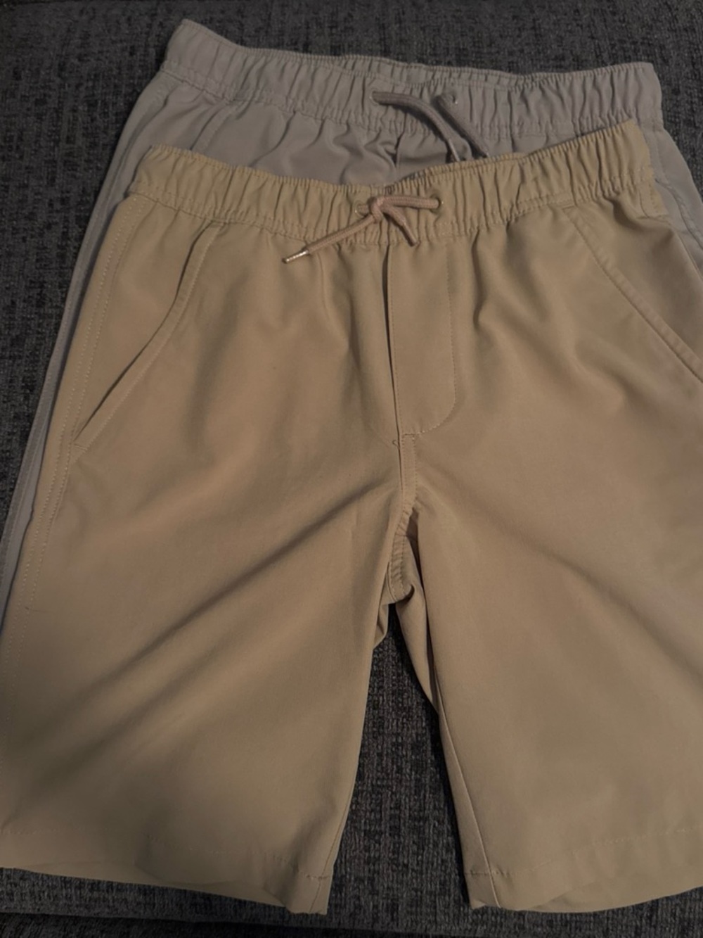 Nautica Boys Dual-Tone Pull-On Khaki & Light Khaki Shorts